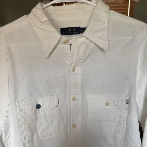 Vintage Polo Ralph Lauren Button Up Shirt Mens Size XL White - Picture 2 of 9